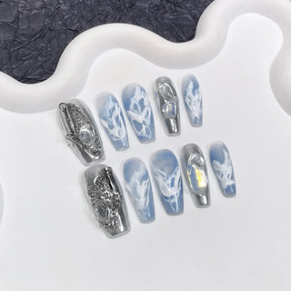  Black Handmade Press On Nails cashymart
