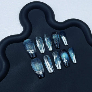  Black Handmade Press On Nails cashymart