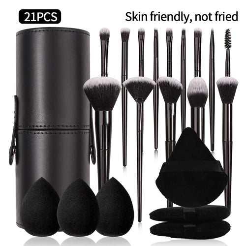  Black Makeup Brush Set Professional Tools cashymart