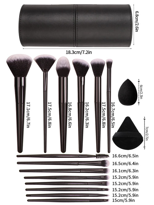  Black Makeup Brush Set Professional Tools cashymart