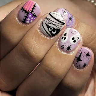  Black Spider Design Press-On Nails cashymart