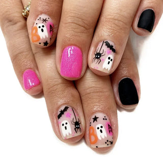  Black Spider Design Press-On Nails cashymart