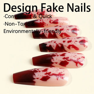  Bloodlust Glam: 24PCS Chilling Press-On Nails cashymart