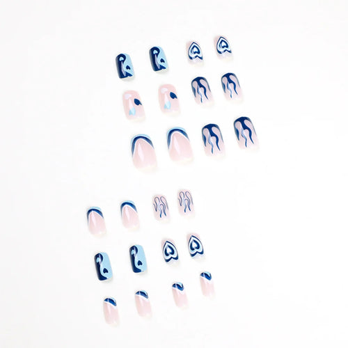  Blue Flame Love Press-On Nails cashymart