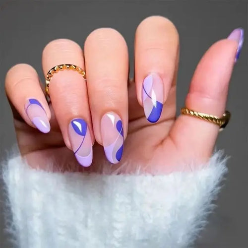  Blue Flame Love Press-On Nails cashymart