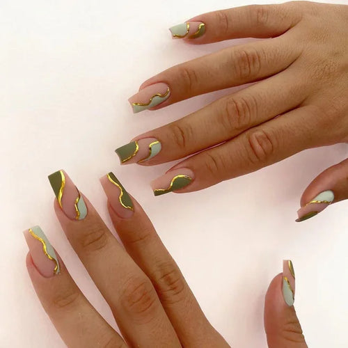  Blue Flame Love Press-On Nails cashymart