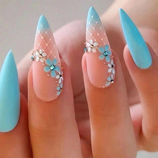  Blue Press On Nails cashymart