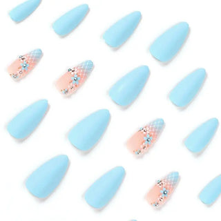  Blue Press On Nails cashymart