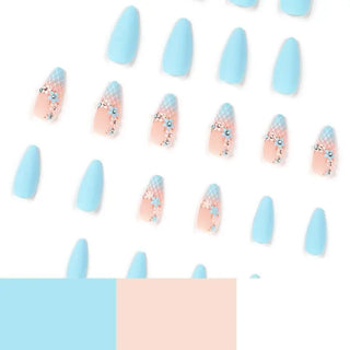  Blue Press On Nails cashymart