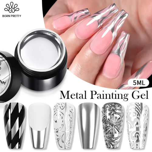  Born Pretty 5ml Metallic Silver Gel Polish cashymart