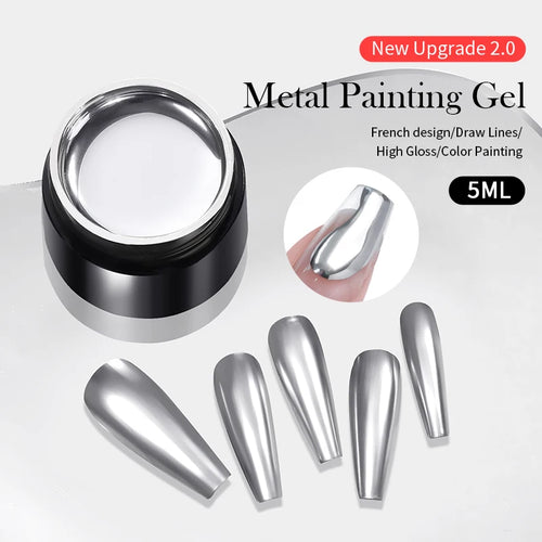  Born Pretty 5ml Metallic Silver Gel Polish cashymart
