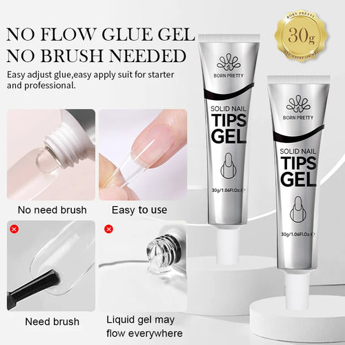  Born Pretty Solid Nail Tips Gel 30ml Long Lasting Manicure cashymart