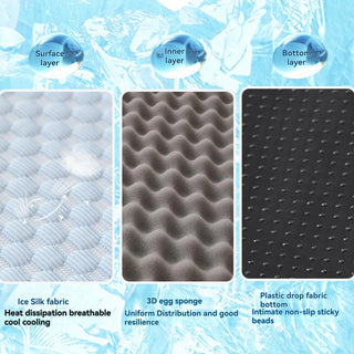  Breathable Large Dog Bed with Pillow Ice Silk Fabric cashymart
