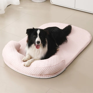  Breathable Large Dog Bed with Pillow Ice Silk Fabric cashymart