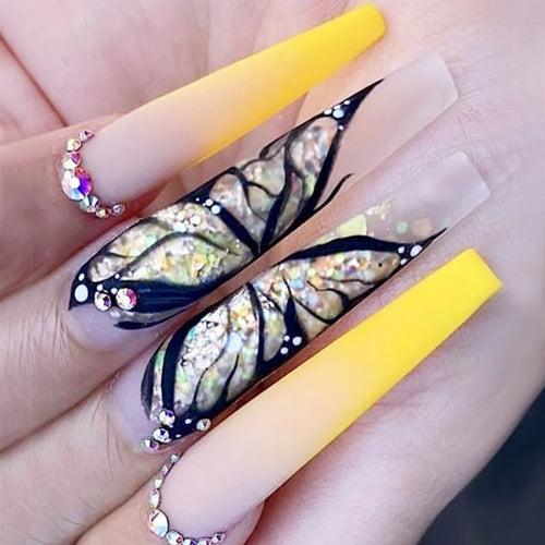  Broken Diamond Green Butterfly T-shaped Nail Art Kit cashymart