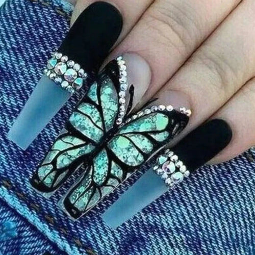  Broken Diamond Green Butterfly T-shaped Nail Art Kit cashymart