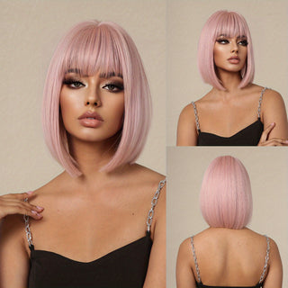  Brown 14" Bob Wig with Bangs cashymart