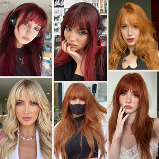  Burgundy Clip In Bangs 100% Real Human Hair Extensions cashymart