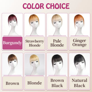  Burgundy Clip In Bangs 100% Real Human Hair Extensions cashymart
