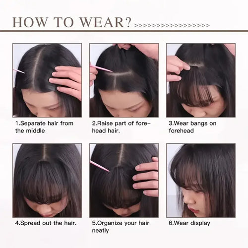  Burgundy Clip In Bangs 100% Real Human Hair Extensions cashymart