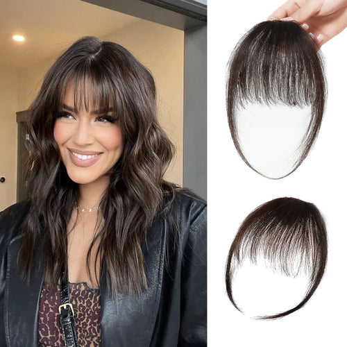  Burgundy Clip In Bangs 100% Real Human Hair Extensions cashymart