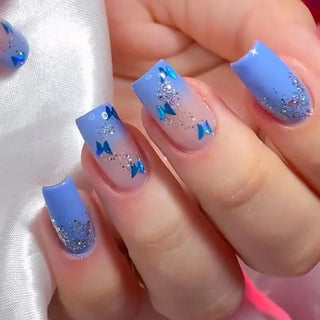  Butterfly Blossom Square Press-On Nails cashymart
