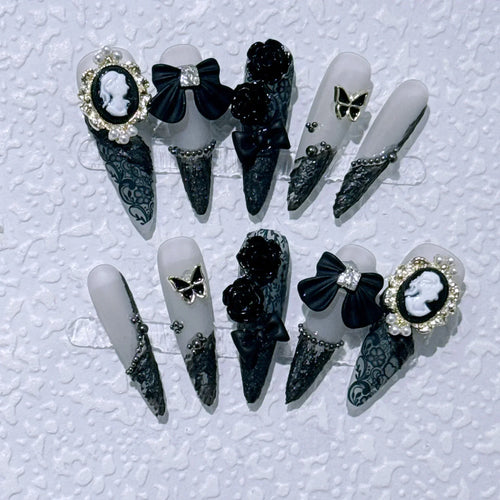  Butterfly Camellia Stiletto Nails cashymart