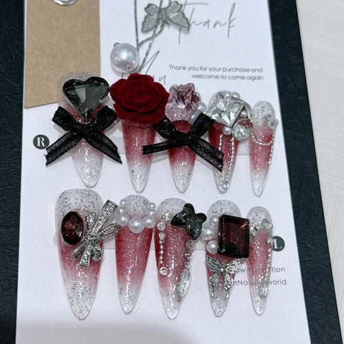  Butterfly Camellia Stiletto Nails cashymart
