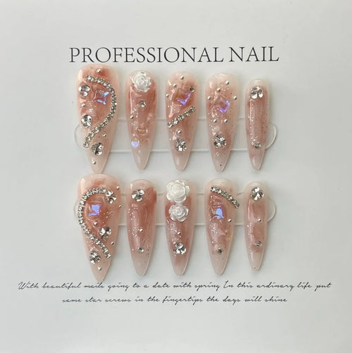  Butterfly Camellia Stiletto Nails cashymart