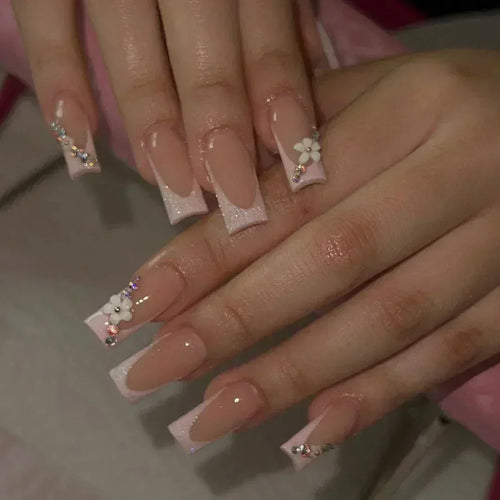  Butterfly Design Long Coffin Press-On Nails cashymart