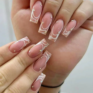  Butterfly Design Long Coffin Press-On Nails cashymart