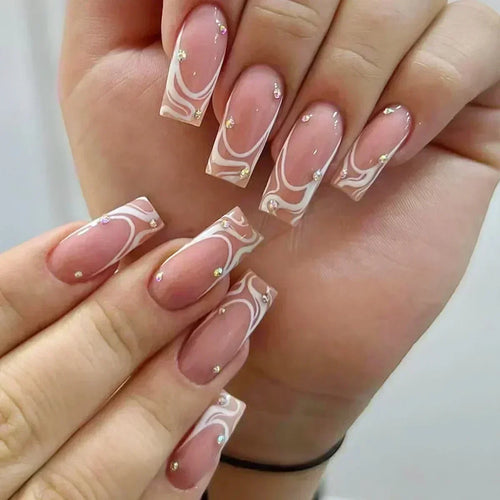  Butterfly Design Long Coffin Press-On Nails cashymart