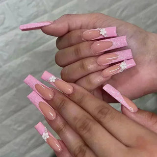 Butterfly Design Long Coffin Press-On Nails cashymart