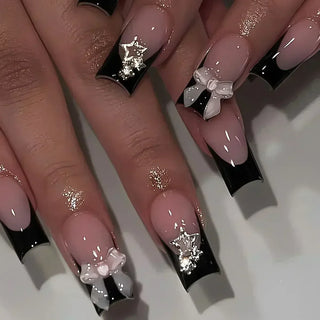  Butterfly Design Long Coffin Press-On Nails cashymart