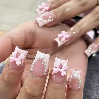  Butterfly Design Long Coffin Press-On Nails cashymart