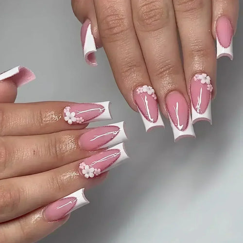  Butterfly Design Long Coffin Press-On Nails cashymart