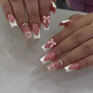  Butterfly Design Long Coffin Press-On Nails cashymart