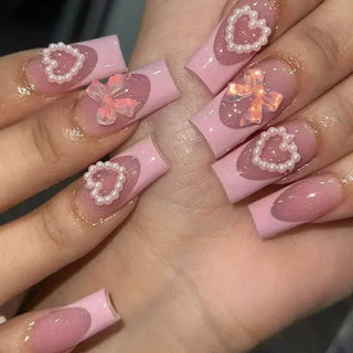  Butterfly Design Long Coffin Press-On Nails cashymart