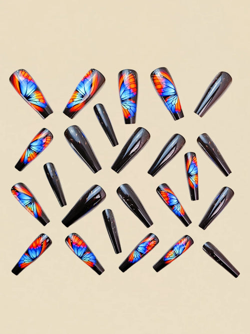  Butterfly Pattern Press-On Nail Stickers cashymart