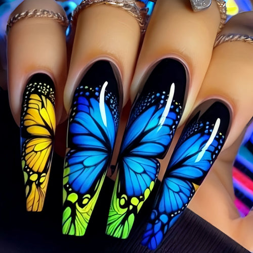  Butterfly Pattern Press-On Nail Stickers cashymart