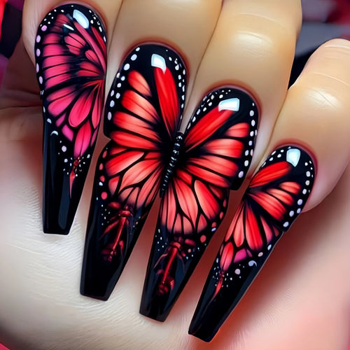  Butterfly Pattern Press-On Nail Stickers cashymart