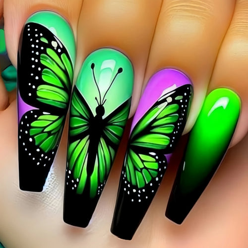  Butterfly Pattern Press-On Nail Stickers cashymart