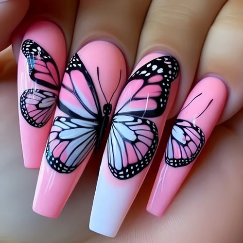  Butterfly Pattern Press-On Nail Stickers cashymart