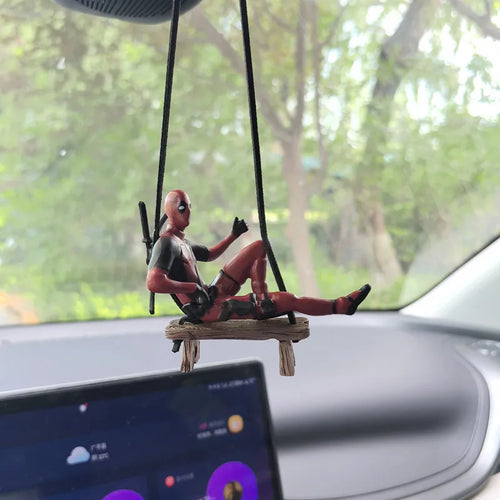  Cartoon Deadpool Car Mirror Pendant Decor cashymart