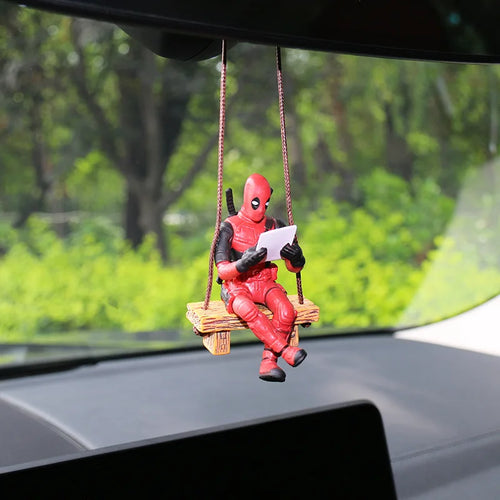  Cartoon Deadpool Car Mirror Pendant Decor cashymart