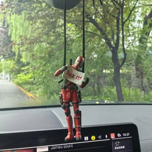  Cartoon Deadpool Car Mirror Pendant Decor cashymart