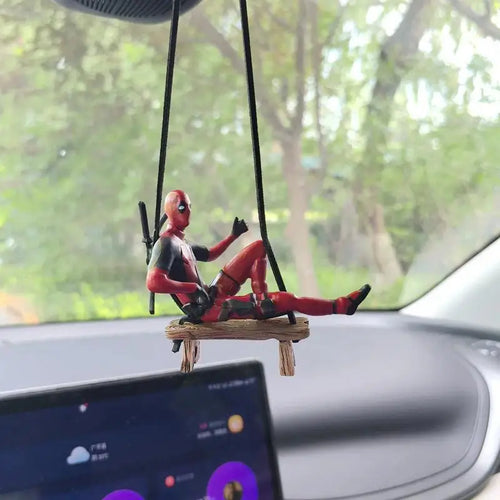  Cartoon Deadpool Car Mirror Pendant Decor cashymart