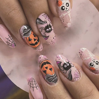  Cartoon Spider Bat Press-On Nails cashymart