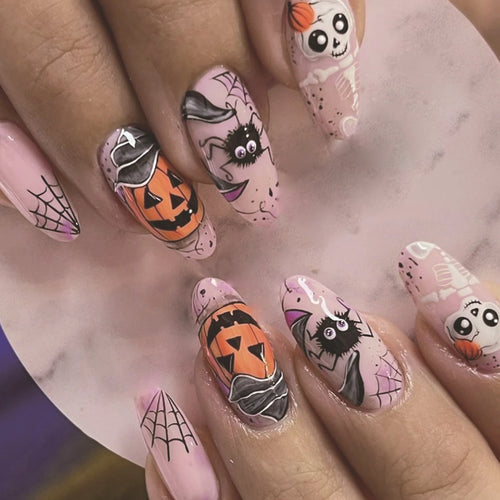 Cartoon Spider Bat Press-On Nails cashymart