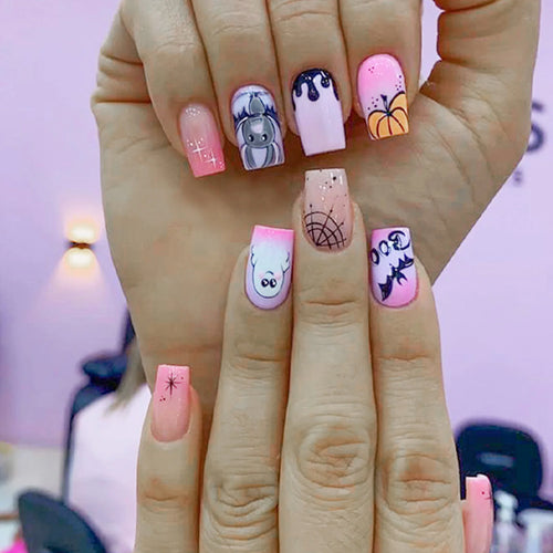  Cartoon Spider Bat Press-On Nails cashymart